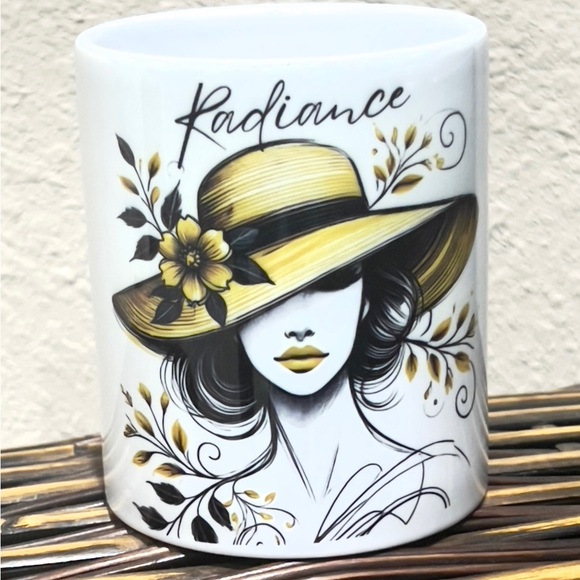 Custom Made Chic Lady with Floral Hat Ceramic Mug (11 oz) - Picture 3 of 5